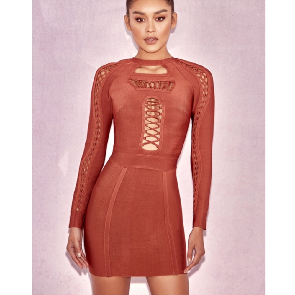 House of CB Lace Up Bandage Dress